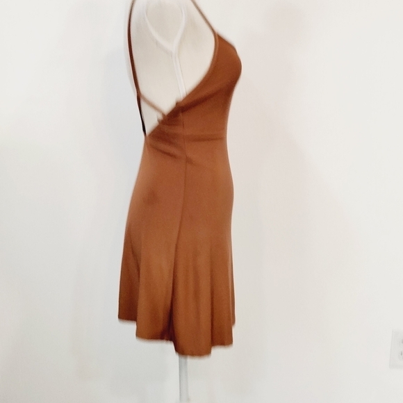 MISSGUIDED Tie Back Slip On Cami Copper Dress Size 4 - Picture 10 of 10